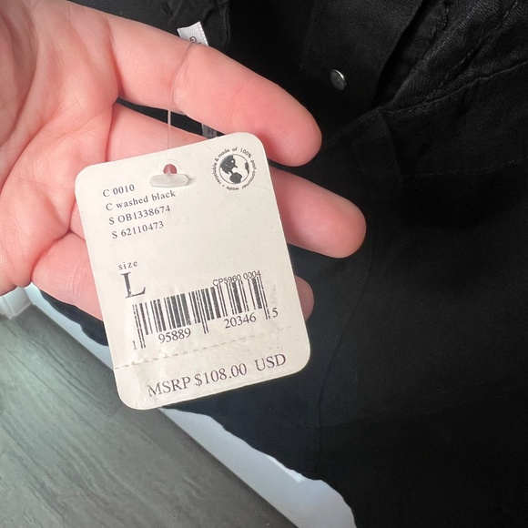 Free People NWT Sami Black Denim Mini Halter Dress Women's Size Large - Picture 7 of 9